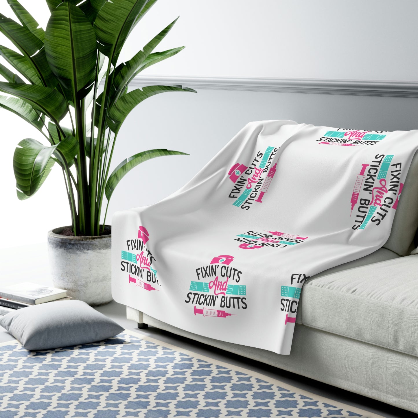 Sherpa Fleece Blanket - Fixing Cuts - High Quality for That special Nurse in your life