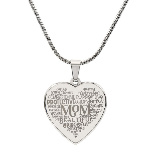Mom - Heart Pendant - Touching thoughts 2