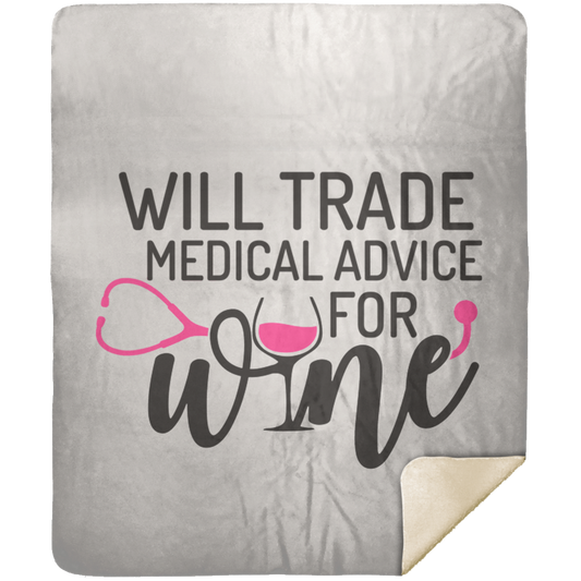 Premium Mink Sherpa Blanket - Will trade for Wine - 50x60