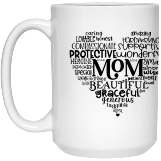 Mom is Everything - Heart Black and white