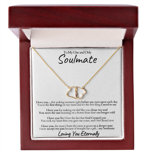 Solid Gold Interlocking Hearts with Diamonds