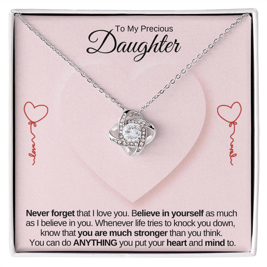 Daughter - Love Knot - Pink Heart