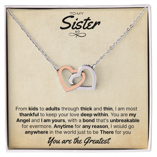 Sister - Interlocking Hearts - There for you - Peach