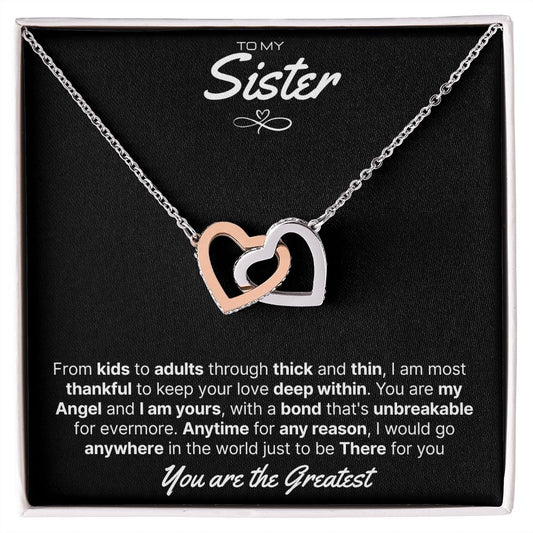 Sister - Interlocking Hearts - There for you - Black